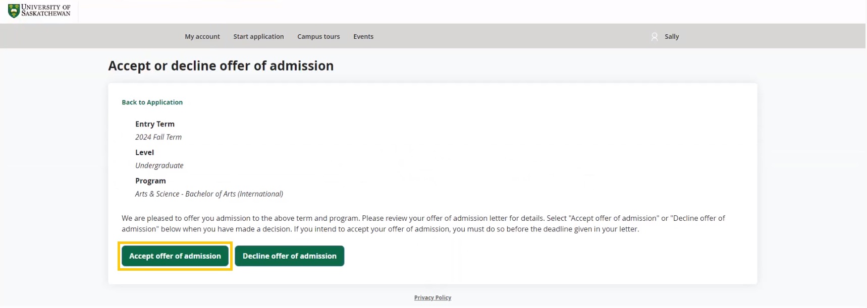 Screenshot of step 3